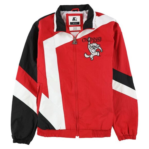 STARTER Mens Cincinatti Bearcats Windbreaker Jacket, Red, NWT - Picture 1 of 2